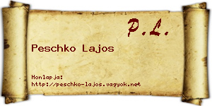 Peschko Lajos névjegykártya